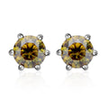 Olive Green Moissanite 1.90 ctw Earrings, Moissanite Solitaire Studs, Sterling Silver Studs, Moissanite Studs - Sticky add to cart bar
