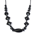 Black Agate and Thai Black Spinel Necklace 20 Inches in Sterling Silver 188.25 ctw - Sticky add to cart bar