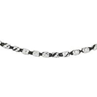 Italian Sterling Silver Beaded Tube Chain Necklace 18 Inches 3.60 Grams