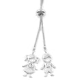 Simulated Diamond Boy or Girl Slider Necklace 28 Inches in Sterling Silver 8.10 Grams 16.00 ctw - Sticky add to cart bar