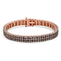 Natural Champagne Diamond 9.00 ctw Cluster Bracelet in Vermeil Rose Gold Over Sterling Silver (7.25 In) - Sticky add to cart bar