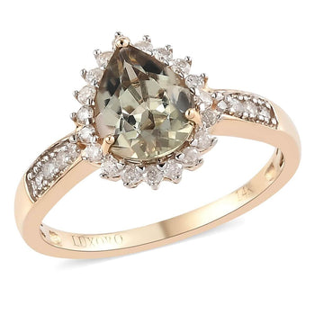 LUXORO 14K Yellow Gold Premium Turkizite, Diamond (G-H, I3) (0.30 cts) Ring (2.85 g) 2.05 ctw - Product card gallery slide 1 (9431314366719)