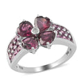 Orissa Rhodolite Garnet and Natural White Zircon Ring in Platinum Over Sterling Silver (Size 10.0) 5.15 ctw - Sticky add to cart bar