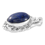 African Malachite Solitaire Pendant in Platinum Over Copper with Magnet 14.50 ctw