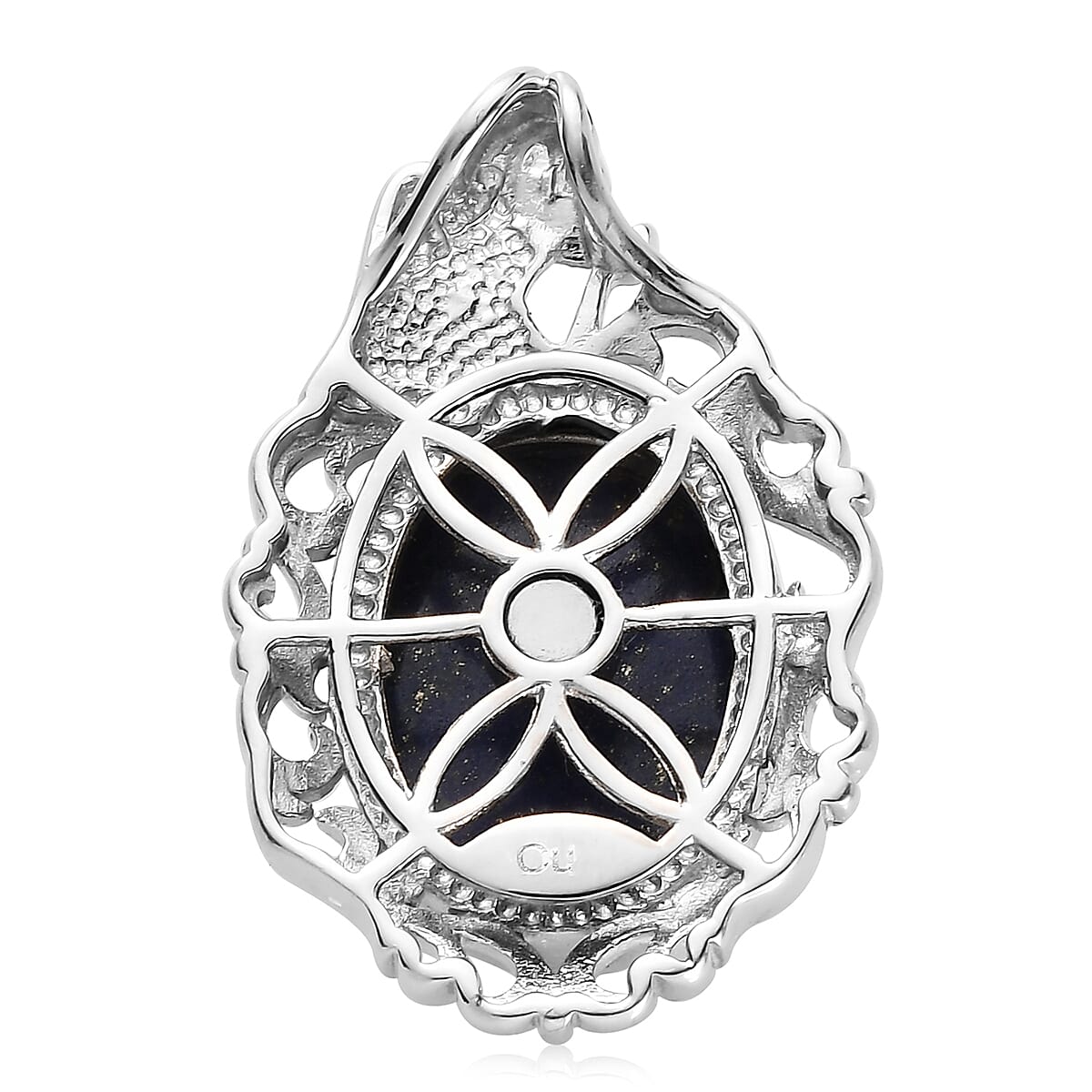 African Malachite Solitaire Pendant in Platinum Over Copper with Magnet 14.50 ctw (9)