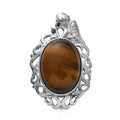 African Malachite Solitaire Pendant in Platinum Over Copper with Magnet 14.50 ctw - Sticky add to cart bar