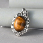African Malachite Solitaire Pendant in Platinum Over Copper with Magnet 14.50 ctw