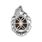 African Malachite Solitaire Pendant in Platinum Over Copper with Magnet 14.50 ctw