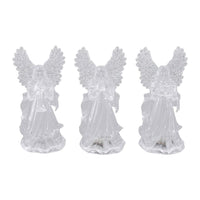 Set of 3 Angel Gesture of Prayer and Blowing Trumpet and Reading The Bible with Multi Color Changing Light