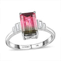 Certified and Appraised LUXORO 14K White Gold AAA Bi-Color Tourmaline and G-H I2 Diamond Ring 2.60 Grams 2.52 ctw - Sticky add to cart bar