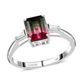 Certified and Appraised LUXORO 14K White Gold AAA Bi-Color Tourmaline and G-H I2 Diamond Ring 2.30 Grams 1.59 ctw - Sticky add to cart bar
