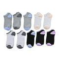 TLV Nicole Miller 10 Pairs No Show Socks (Sizes 4-10) - White/Multi (Ships in 8-10 business days) - Sticky add to cart bar