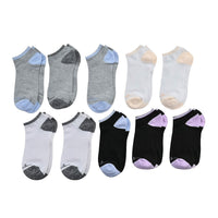 TLV Nicole Miller 10 Pairs No Show Socks (Sizes 4-10) - White/Multi (Ships in 8-10 business days)