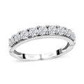 Moissanite Arthritis Half Eternity Band Ring in Rhodium Over Sterling Silver, Moissanite Band, Moissanite Ring,Sterling Silver Ring 1.00 ctw (Size 10) - Sticky add to cart bar