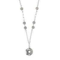 Malagasy Labradorite Dragon Pendant Necklace 20-22 Inches in Silvertone 18.00 ctw