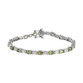 Natural Ambanja Demantoid Garnet, Moissanite Bracelet in Platinum Over Sterling Silver (8.00 In) (8.50 g) 10.35 ctw - Sticky add to cart bar