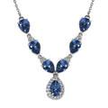 Brazilian Blue Petalite and White Zircon Necklace 18-20 Inches in Platinum Over Sterling Silver 6.50 ctw - Sticky add to cart bar