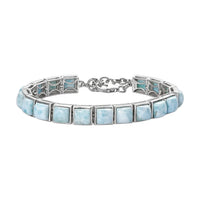 Premium Larimar Bracelet in Platinum Over Sterling Silver (6.50 In) 29.00 ctw