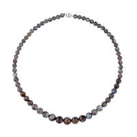 Malagasy Labradorite Beads Necklace, Beaded Necklace, Sterling Silver Necklace, 20 Inch Necklace 252.50 ctw