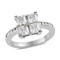 Moissanite Ring in Platinum Over Sterling Silver (Delivery in 5-7 Business Days) 1.65 ctw - Sticky add to cart bar
