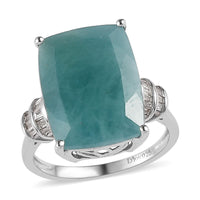 Grandidierite, Diamond Ring in Platinum Over Sterling Silver (Size 10.0) 11.40 ctw