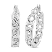 Austrian Crystal Link Hoop Earrings in Stainless Steel