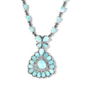Premium Larimar and White Zircon Necklace 18 Inches in Platinum Over Sterling Silver 23.10 ctw - Sticky add to cart bar