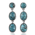 Artisan Crafted Blue Moon Turquoise Dangling Earrings in Sterling Silver 8.10 ctw - Sticky add to cart bar