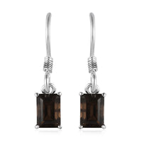 Brazilian Smoky Quartz Earrings in Sterling Silver 1.85 ctw