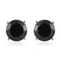 Thai Black Spinel Solitaire Stud Earrings in Stainless Steel 9.90 ctw - Sticky add to cart bar
