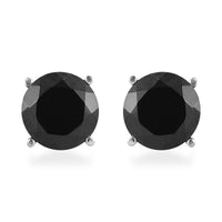 Thai Black Spinel Solitaire Stud Earrings in Stainless Steel 9.90 ctw