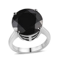 Natural Thai Black Spinel Solitaire Ring in Stainless Steel 8.85 ctw - Sticky add to cart bar