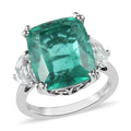 Emeraldine Quartz (Triplet) and White Topaz Ring in Platinum Over Sterling Silver (Delivery in 7-10 Business Days) 10.75 ctw - Sticky add to cart bar
