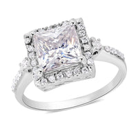 Brilliant Cut Moissanite Ring in Platinum Over Sterling Silver 3.25 ctw