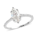 Brilliant Cut Moissanite Ring in Platinum Over Sterling Silver 2.00 ctw - Sticky add to cart bar