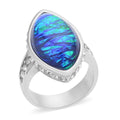 Lab Created Opal and White Austrian Crystal Mystic Spectrum Ring - Sticky add to cart bar
