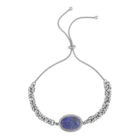Lapis Lazuli Bolo Bracelet in Stainless Steel