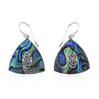 Abalone Shell Dangle Earrings in Sterling Silver