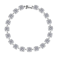 LUXORO 10K White Gold 120 Facets Moissanite Bracelet (6.50 In) 4.10 Grams 15.15 ctw