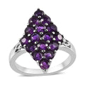 Amethyst Cluster Ring in Stainless Steel 1.75 ctw - Sticky add to cart bar