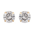 14K Yellow Gold Crystal(4mm) Solitaire Stud Earrings - Sticky add to cart bar