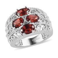 KARIS Mozambique Garnet Ring in Platinum Bond (Size 10.0) 1.90 ctw