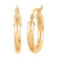 14K Yellow Gold 20X3mm Twisted Diamond-Cut Hoop Earrings - Sticky add to cart bar