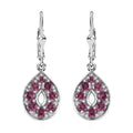Tanzanian Wine Garnet Lever Back Earrings in Platinum Over Sterling Silver 2.25 ctw - Sticky add to cart bar