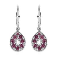 Tanzanian Wine Garnet Lever Back Earrings in Platinum Over Sterling Silver 2.25 ctw