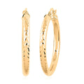 14K Yellow Gold Twisted Diamond-Cut Hoop Earrings 2.10 Grams - Sticky add to cart bar