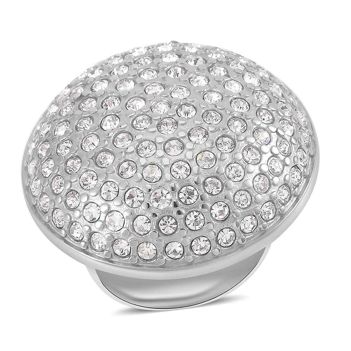 Austrian Crystal Ring in Stainless Steel