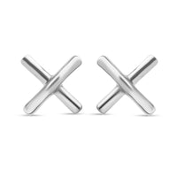 D'Joy Platinum Over Sterling Silver Stud Earrings