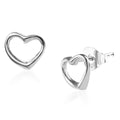 Platinum Over Sterling Silver Heart Earrings (1 g) - Sticky add to cart bar