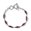 Natural Tanzanian Wine Garnet Toggle Clasp Bracelet in Platinum Over Sterling Silver (6.50 In) 5.40 ctw - Sticky add to cart bar